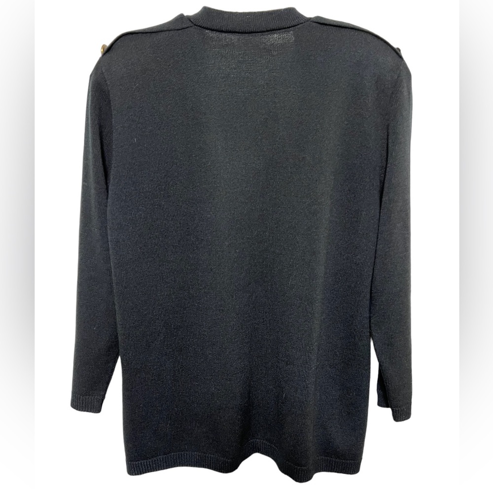 San Reno by Laura Knits Vintage Black Cardigan Sweater  size Large - Picture 2 of 8